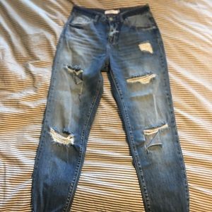 High waisted boyfriend jeans